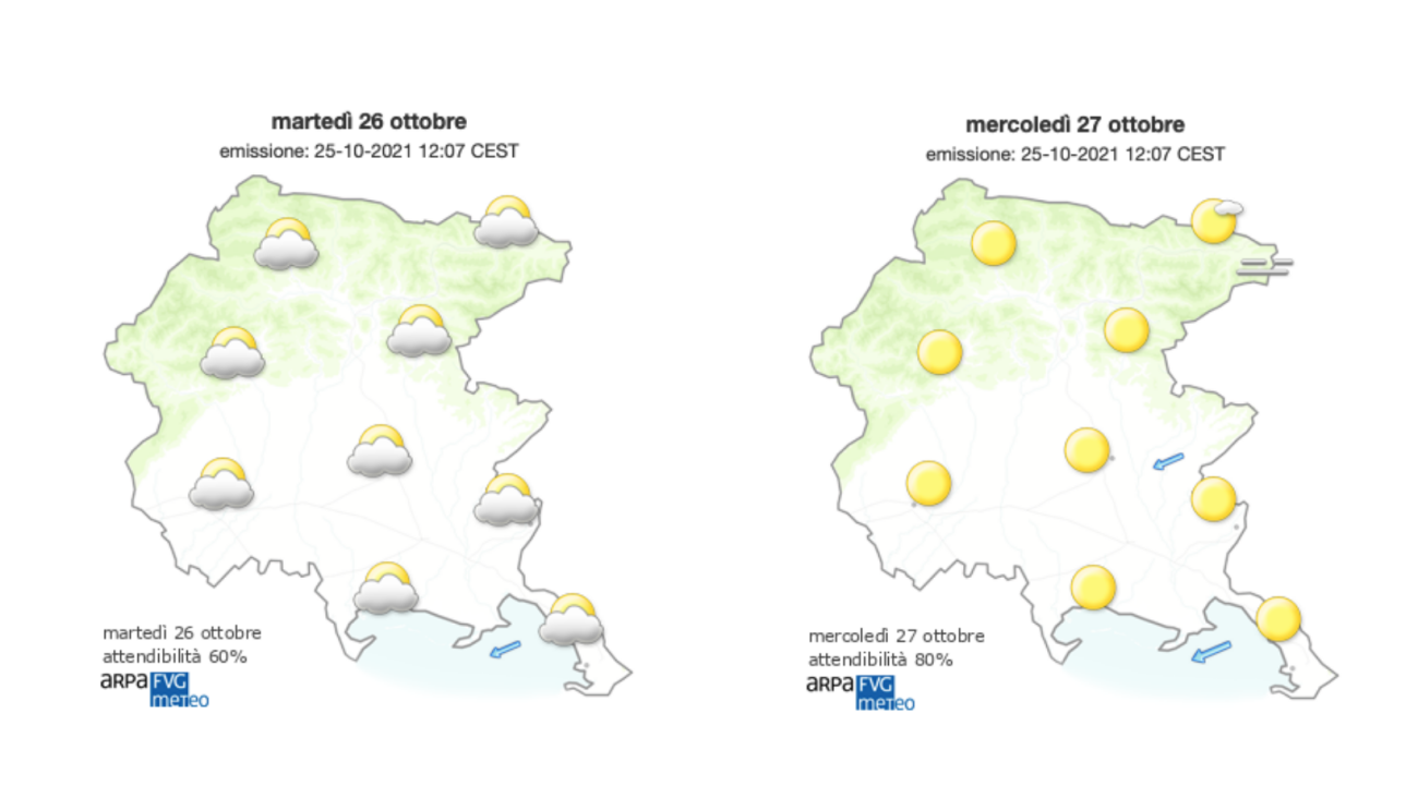 Immagine per Meteo, tempo incerto sul Goriziano con possibili piogge sparse